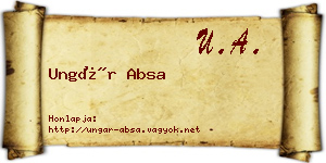 Ungár Absa névjegykártya